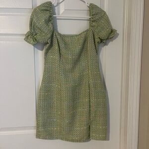 Spring Green Tweed Dress